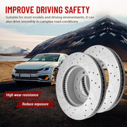 Front Drilled and Slotted Disc Brake Rotors for Dodge Ram 2500 3500 2009-2010, for Ram 1500 2012 Tradesman Hd 8 Lug, for Ram 2500 3500 2011-2025
