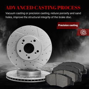 Ceramic Front Brakes Pad and Rotors Drilled Slotted Vented Replacement Disc Brake Kits for Honda Cr-V 2002-2004/ Element 2003 2004 2005 2006 2007 208 2009 2010 2011
