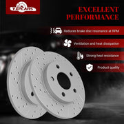 Ceramic Rear Brakes Pad and Rotors Drilled Slotted Solid Replacement Disc Brake Kits for Chevry Impala 2011 2012 2013/ mpala Limited 2014 2015 2016, for Pontiac Grand Prix 2004-2008 Except Gxp