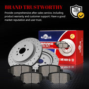Ceramic Rear Brakes Pad and Rotors Drilled Slotted Vented Disc Brake Kits for Ford Police Interceptor Sedan 2013-2019/ Special Service Police Sedan 2014-2018/ Taurus 2013-2014 2016-2018 Sho
