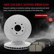Ceramic Front Brakes Pad and Rotors Drilled Slotted Vented Replacement Disc Brake Kits for Mazda 3 2019 2020 2021 2022 2023 Awd