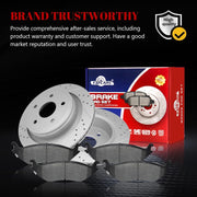 Ceramic Rear Brakes Pad and Rotors Drilled Slotted Vented Disc Brake Kits for Dodge Durango 2004-2006, for Dodge Ram 1500 2002 - 2006