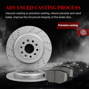 Ceramic Rear Brakes Pad and Rotors Drilled Slotted Solid Replacement Disc Brake Kits for Ford Edge/Explorer/Flex/Taurus, for Lincoln Mks/Mkt/Mkx