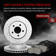 Front & Rear Drilled Slotted Rotors and Ceramic Disc Brake Pads Kit for Dodge Nitro 2007 2008 2009 2010 2011 2012, for Jeep Liberty 2008-2012 (Front Rotor 11.89 Inch)