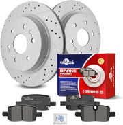 Ceramic Rear Brakes Pad and Rotors Drilled Slotted Vented Replacement Disc Brake Kits for Cadillac Escalade 2021-2024/ Escalade Esv 2021 2022 2023 2024