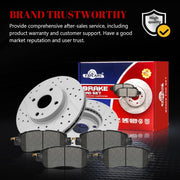 Ceramic Front Brakes Pad and Rotors Drilled Slotted Vented Replacement Disc Brake Kits for Scion iA 2016, for Toyota Yaris iA 2017-2018, Yaris L/LE/XLE 2019-2020