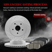Front & Rear Drilled Slotted Rotors and Ceramic Disc Brake Pads Kit for Ford F-250 Super Duty 2014-2022, F-350 Super Duty 2013-2014 2017-2022 with Single Rear Wheels (4Wd)