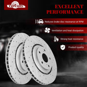 Front & Rear Drilled Slotted Rotors and Ceramic Disc Brake Pads Kit for Lexus Nx300H 2015 2016 2017 2018 2019 2020 2021/ Nx200T 2015-2017/ Nx300 2018-2021