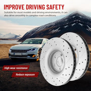 Front Drilled and Slotted Disc Brake Rotors Replacement for Ford Mustang 2015 2016 2017 2018 2019 Ecoboost/Ecoboost Premium And With Performance Package