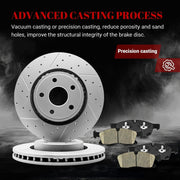 Ceramic Front Brakes Pad and Rotors Drilled Slotted Vented Disc Brake Kits for Jeep Grand Cherokee WK 2022/ Grand Cherokee 2011-2015, for Dodge Durango 2011 - 2015