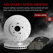 Front & Rear Drilled Slotted Rotors and Ceramic Disc Brake Pads Kit for Acura Tsx 2011 2012 2013 2014, for Honda Accord Ex/Ex-L/Hfp 2012, Accord Ex/Ex-L 2010, Accord Ex 2011