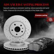 Ceramic Front Brakes Pad and Rotors Drilled Slotted Vented Replacement Disc Brake Kits for Chevry Equinox 2010-2017/ Impala 2017-2020, for Gmc Terrain 2010-2017, for Buick Allure 2010