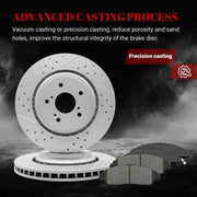 Ceramic Front Brakes Pad and Rotors Drilled Slotted Vented Replacement Disc Brake Kits for Acura MDX 2014 2015 2016 V6 3.5L