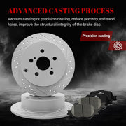 Front & Rear Drilled Slotted Rotors and Ceramic Disc Brake Pads Kit for Scion Tc 2005 2006 2007 2008 2009 2010