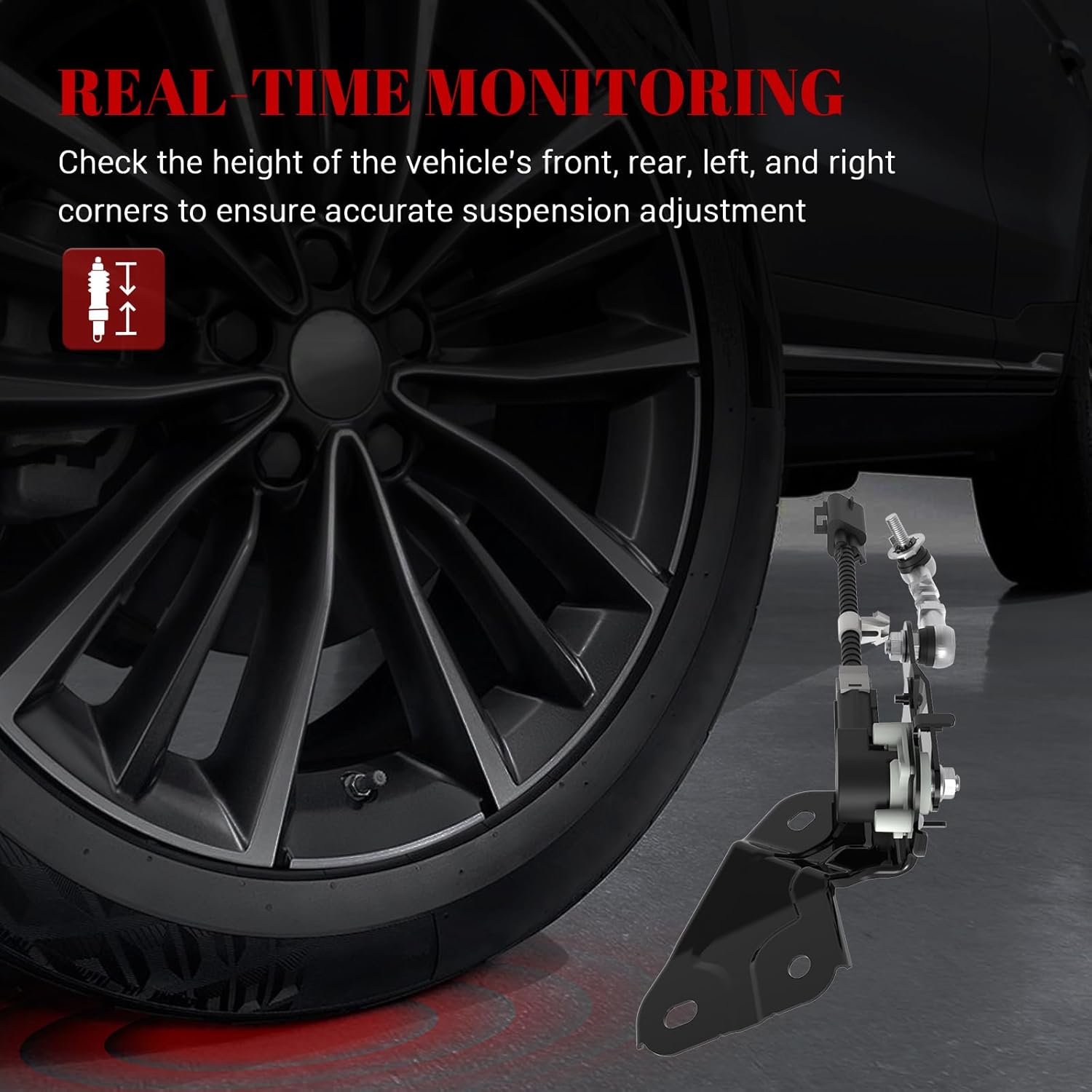 Air Suspension Rear Height Sensors, Ride Headlight Level Sensor for Lexus GX460 2010-2015, for Toyota Land Cruiser 2010 2011 2012 2013 2014 2015 2016 2017 2018 Parts# RH-3777