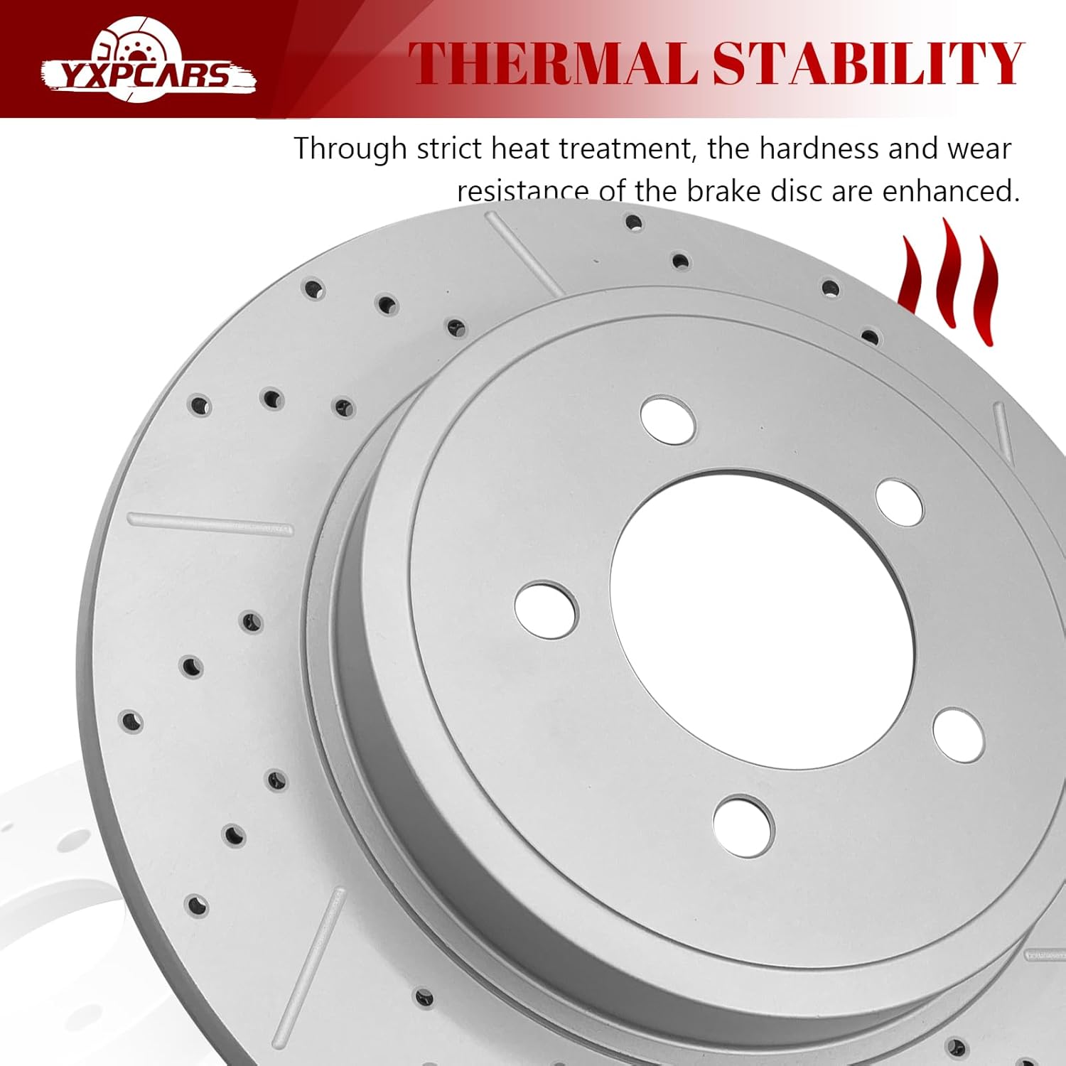 Ceramic Rear Brakes Pad and Rotors Drilled Slotted Vented Replacement for Mercury Mountaineer 2002 2003 2004 2005