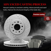 Ceramic Front Brakes Pad and Rotors Drilled Slotted Vented Replacement Disc Brake Kits for Gmc Terrain 2018-2020, for Chevy Malibu 2016 2017 2018 2019/ Equinox 2018-2019/ Equinox 1.5L 2020