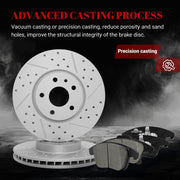 Ceramic Front Brakes Pad and Rotors Drilled Slotted Vented Replacement Disc Brake Kits for Ford Fusion 2013 2014 2015 2016 2017 2018 2019 2020, for Lincoln Mkz 2013-2016 Hybrid