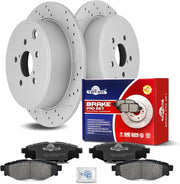 Ceramic Rear Brakes Pad and Rotors Drilled Slotted Solid Disc Brake Kits for Subaru Forester 2009 - 2013