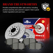 Ceramic Rear Brakes Pad and Rotors Drilled Slotted Solid Disc Brake Kits for Chrysler 200 2015 - 2017