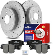 Ceramic Rear Brakes Pad and Rotors Drilled Slotted Vented Disc Brake Kits for Dodge Challenger 2009 - 2022/ Magnum 2005-2008