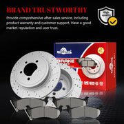 Ceramic Rear Brakes Pad and Rotors Drilled Slotted Solid Replacement Disc Brake Kits for Mercury Mountaineer 2006-2010, for Ford Explorer 2006-2010/ Explorer Sport Trac 2007 2008 2009 2010