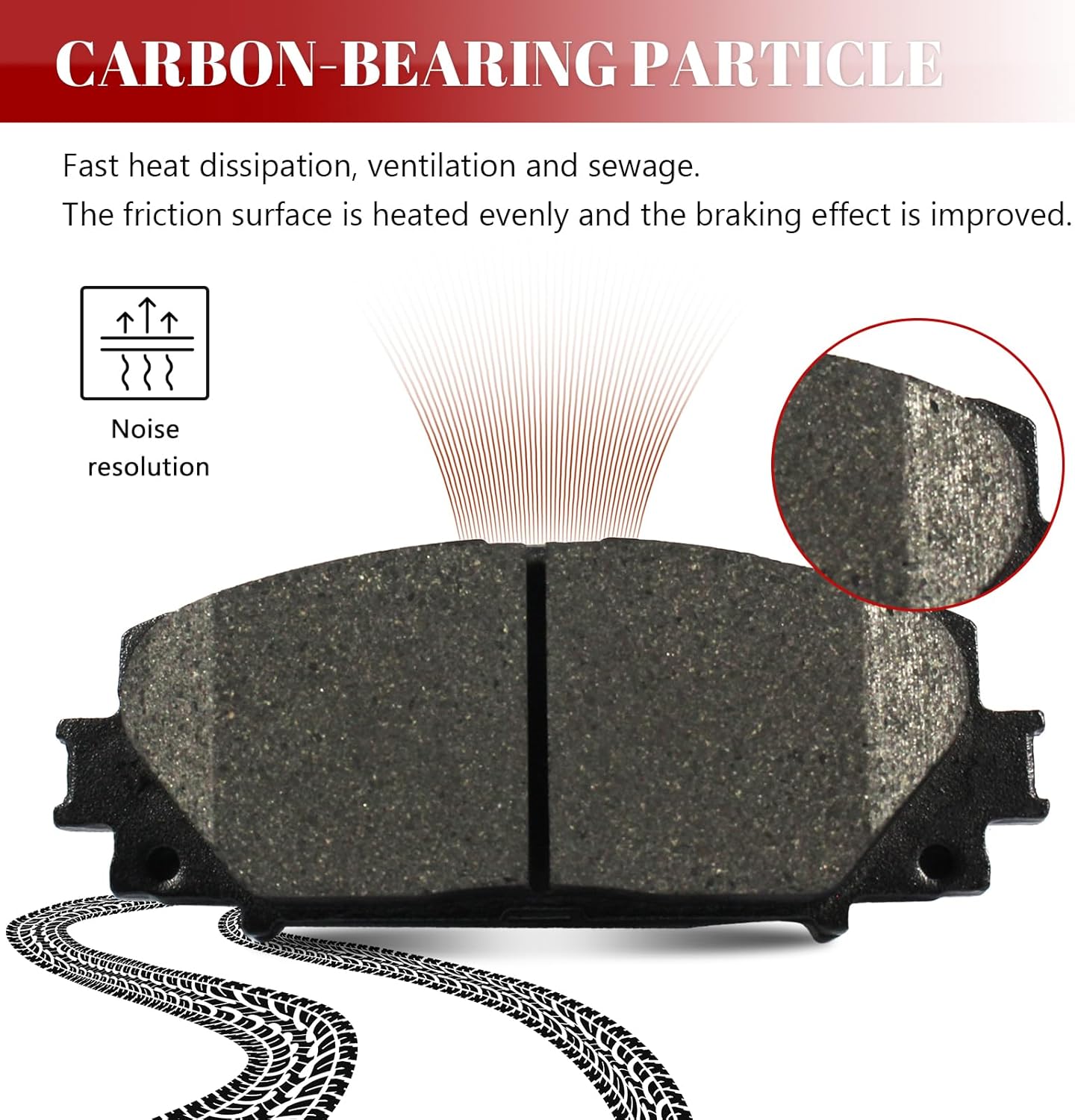 Ceramic Disc Brake Pads Set Front and Rear for Lexus Ct200H 2011 2012 2013 2014 2015 2016 2017, for Toyota Corolla 2020 2021 2022/ Prius Plug-In 2012-2013/ Prius Prime 2017 2018 2019