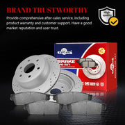 Ceramic Rear Brakes Pad and Rotors Drilled Slotted Vented Disc Brake Kits for Gmc Sierra 1500 2007-2013/ Yukon Xl 1500 2007-2014/ Yukon 2007 - 2014