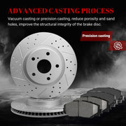 Ceramic Front Brakes Pad and Rotors Drilled Slotted Vented Replacement Disc Brake Kits for Toyota Mirai 2016-2019/ Corolla Im 2017-2018, for Scion Im 2016/ Tc 2011 2012 2013 2014 2015 2016