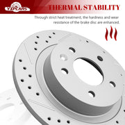 Ceramic Rear Brakes Pad and Rotors Drilled Slotted Solid Replacement Disc Brake Kits for Buick Lacrosse 2017-2019, for Gmc Terrain 2018-2019, for Chevy Equinox 2018
