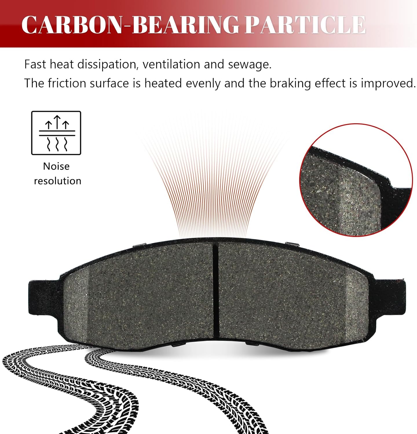 Ceramic Disc Brake Pads Set Front and Rear Replacement for Nissan Armada 2005-2006/ Pathfinder Armada 2004/ Titan 2004-2007, for Infiniti Qx56 2004 2005 2006