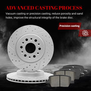 Ceramic Rear Brakes Pad and Rotors Drilled Slotted Vented Disc Brake Kits for Buick Enclave 2018-2021, for Gmc Acadia 2017-2021, for Cadillac Xt5 2017-2021