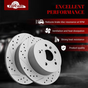 Ceramic Rear Brakes Pad and Rotors Drilled Slotted Solid Disc Brake Kits for Lexus Es350 2007 - 2012, for Toyota Avalon 2008-2012/ Camry 2007-2011