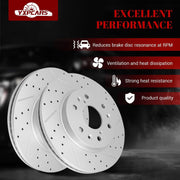 Ceramic Front Brakes Pad and Rotors Drilled Slotted Vented Replacement Disc Brake Kits for Chevry Avalanche/Silverado 1500/ Suburban 1500/ Suburban/Express 1500