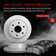 Ceramic Rear Brakes Pad and Rotors Drilled Slotted Vented Replacement Disc Brake Kits for Gmc Sierra 1500 1999 2000, for Silverado 1500 1999-2000/ Astro 2003-2005, for Gmc Safari 2003 2004 2005