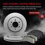 Ceramic Front Brakes Pad and Rotors Drilled Slotted Vented Replacement Disc Brake Kits for Lincoln Navigator 2010-2021,for Ford F-150 2015-2020/ Expedition 2010-2021/ F-150 2010-2014 6 Lug