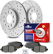 Ceramic Rear Brakes Pad and Rotors Drilled Slotted Solid Disc Brake Kits for Chrysler 200 2015 - 2017