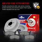 Ceramic Rear Brakes Pad and Rotors Drilled Slotted Solid Replacement Disc Brake Kits for Lincoln Blackwood 2002, for Ford F-150 2000-2003 5 Lug Rear Rotor