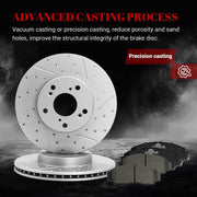 Ceramic Front Brakes Pad and Rotors Drilled Slotted Vented Replacement Disc Brake Kits for Acura CSX 2006 2007 2008 2009 2010 2011, for Honda Accord 2003-2007/ Civic 2006-2010