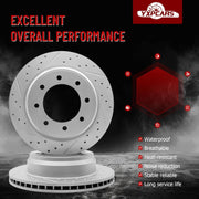 Rear Drilled and Slotted Disc Brake Rotors Replacement for Nissan Nv1500 Nv2500 Nv3500 2012 2013 2014 2015 2016 2017 2018 2019 2020 2021