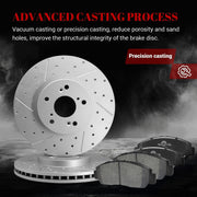 Ceramic Front Brakes Pad and Rotors Drilled Slotted Vented Replacement Disc Brake Kits for Acura TSX 2004 2005 2006 2007 2008 2009 2010, for Honda Accord 2008-2011 Coupe/Sedan EX or EX-L