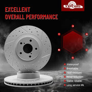 Front Drilled and Slotted Disc Brake Rotors for Saab 9-2X 2005-2006 Aero, for Subaru Forester 2003-2007 2008 / Outback 2001 2002 2003 2004 (Outback 2005 3.0L)/ Impreza/Legacy/Baja