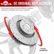Front Drilled and Slotted Disc Brake Rotors Replacement for Ford Mustang 2015 2016 2017 2018 2019 Ecoboost/Ecoboost Premium And With Performance Package