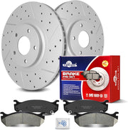 Ceramic Front Brakes Pad and Rotors Drilled Slotted Vented Replacement Disc Brake Kits for Gmc Yukon Xl 1500 2000 2001 2002 2003 2004 2005 2006/ Yukon 2002-2006