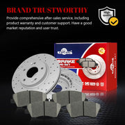 Ceramic Front Brakes Pad and Rotors Drilled Slotted Vented Replacement Disc Brake Kits for Hyundai Elantra 2017 2018 2019 2020 1.4L, 2.0L