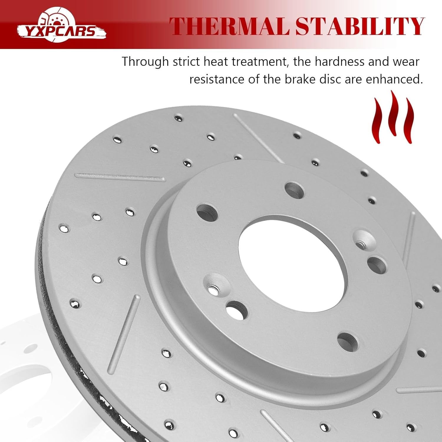 Ceramic Front Brakes Pad and Rotors Drilled Slotted Vented Replacement Disc Brake Kits for Kia Soul 2014-2016
