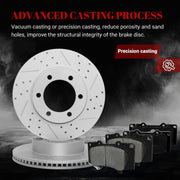 Ceramic Front Brakes Pad and Rotors Drilled Slotted Vented Replacement Disc Brake Kits for Toyota Tundra 2000-2006/ Sequoia 2001 2002 2003 2004 2005 2006 2007