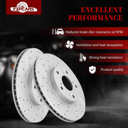 Ceramic Front Brakes Pad and Rotors Drilled Slotted Vented Replacement Disc Brake Kits for Honda Cr-V 2002-2004/ Element 2003 2004 2005 2006 2007 208 2009 2010 2011