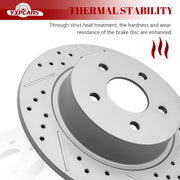 Ceramic Rear Brakes Pad and Rotors Drilled Slotted Solid Disc Brake Kits for Ford Transit Connect 2014 - 2017/ Escape 2013-2016/ C-Max 2013-2018
