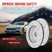 Front Drilled and Slotted Disc Brake Rotors Replacement for Nissan Rogue 2008 2009 2010 2011 2012 2013/ Rogue Select 2014-2015/ Sentra 2007-2012 Se-R